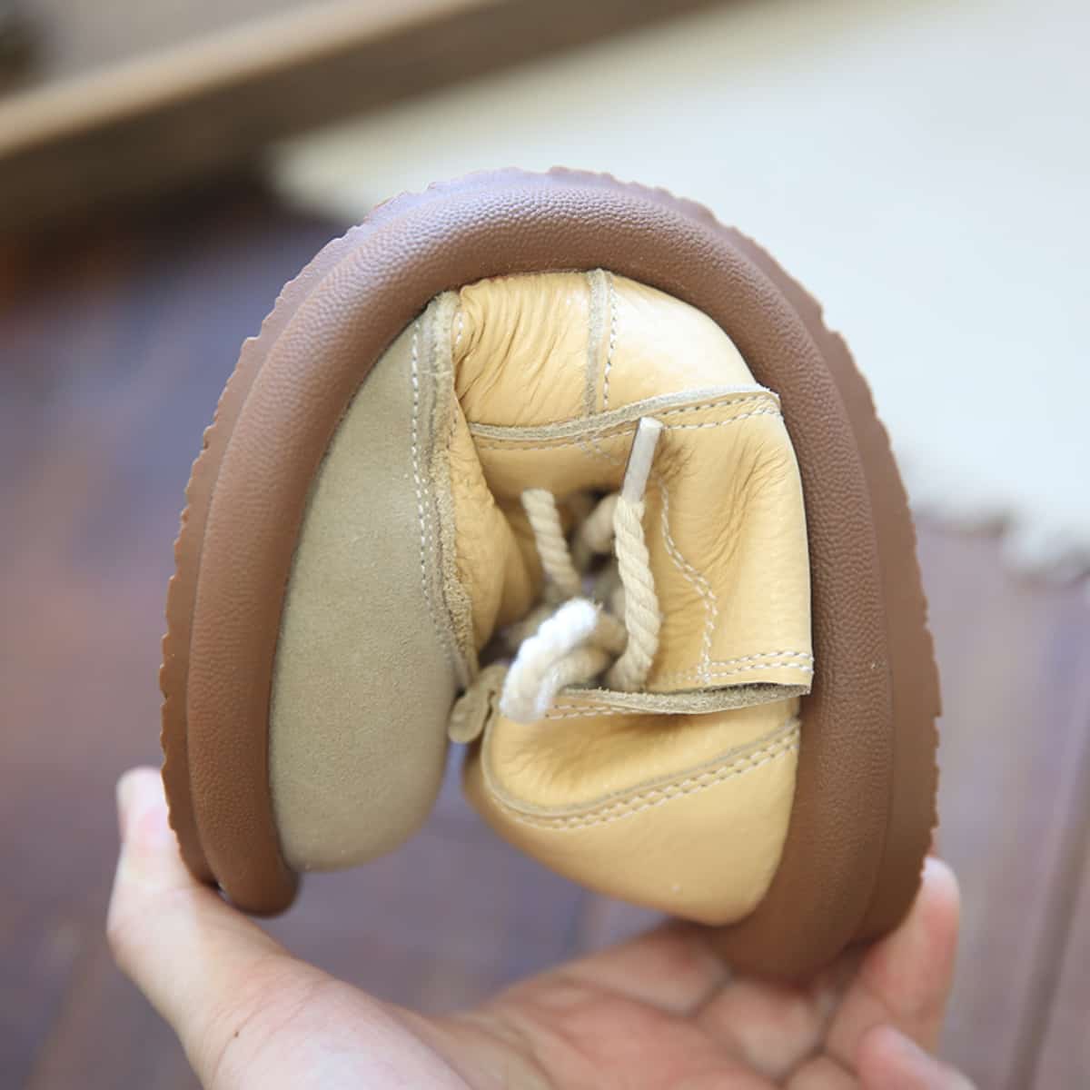 Leather round head lace-up small leather shoes spring and summer low-heeled soft-soled shoes single shoes