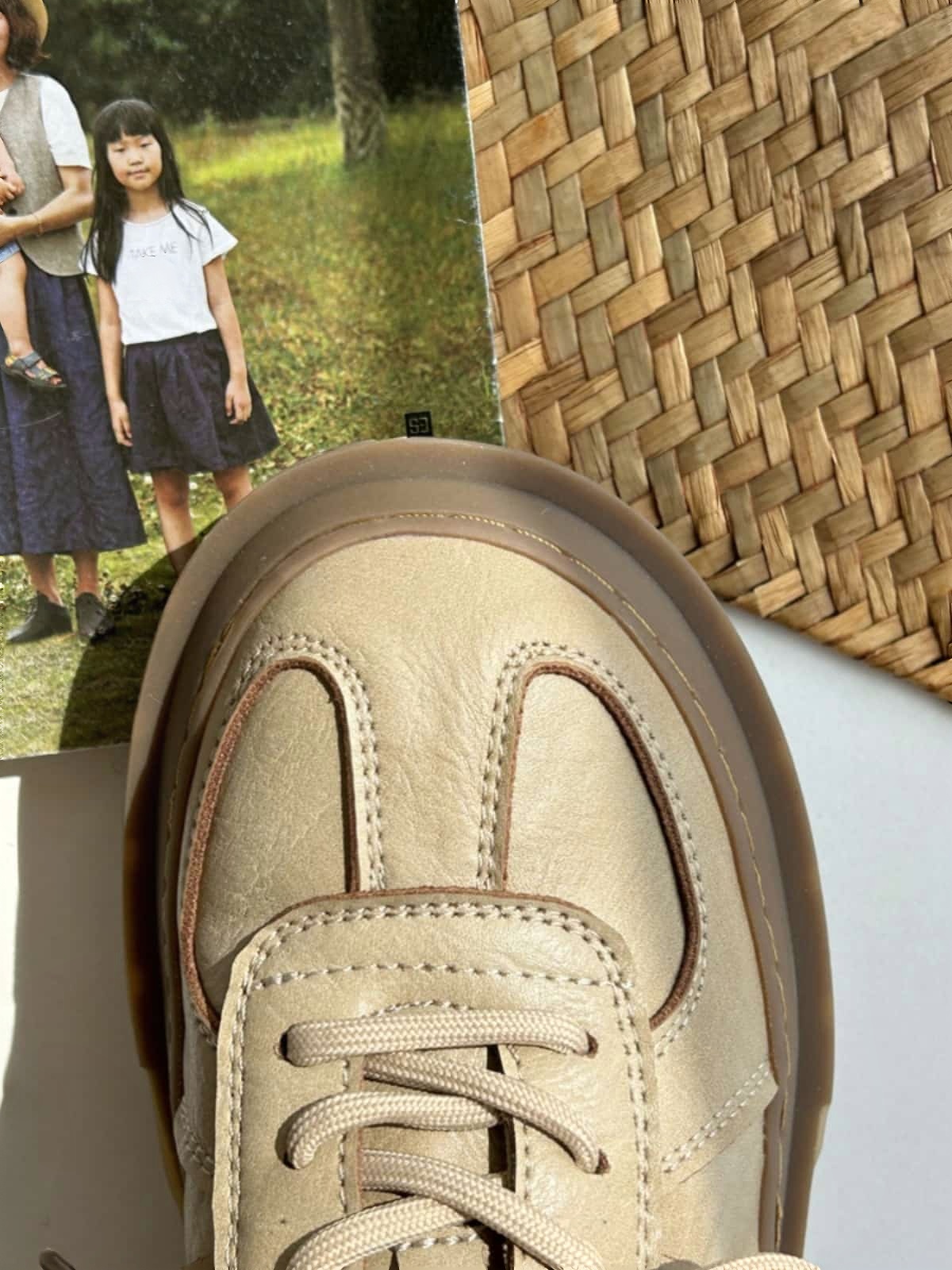 Round head lace-up thick-soled big head shoes low-top versatile small leather shoes single shoes women