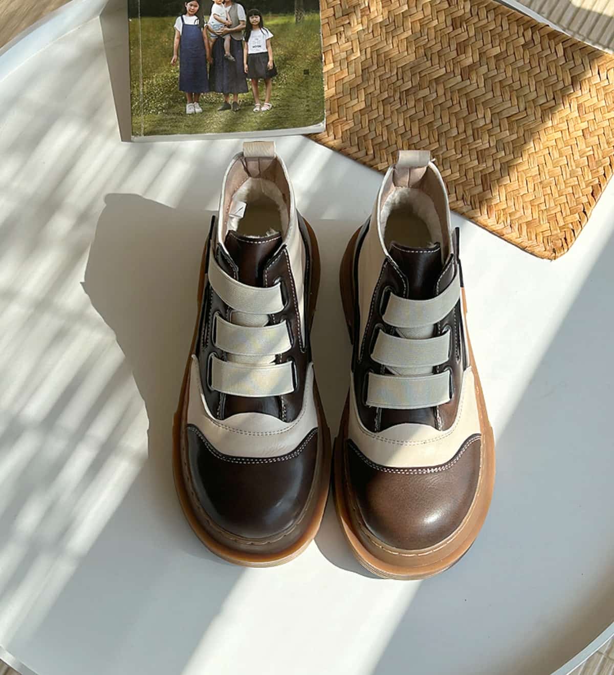 Round head platform big head shoes autumn and winter new personality versatile handsome Martin boots short boots women