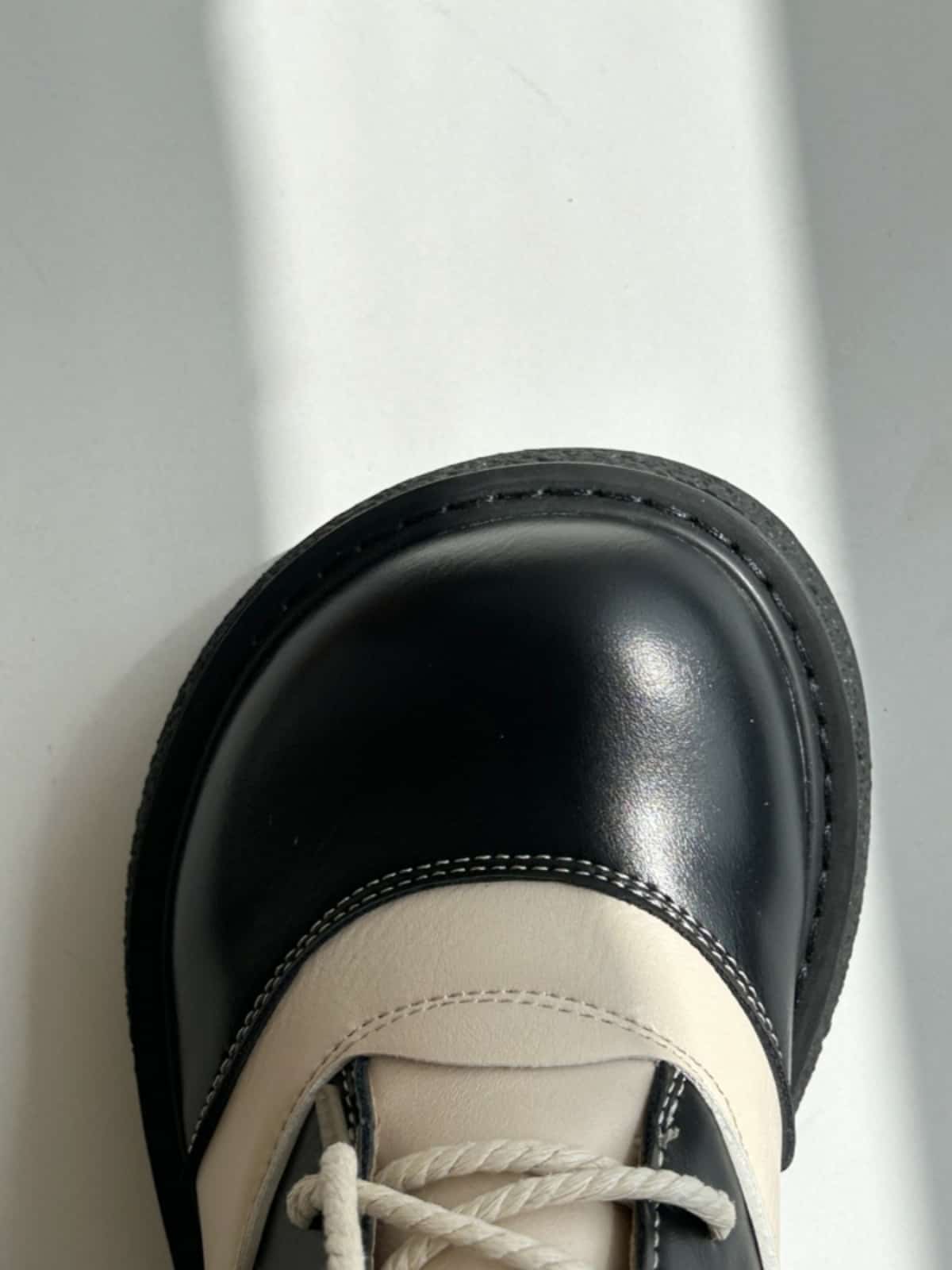 Round head lace-up platform big head shoes autumn and winter velvet medium heel short Martin boots