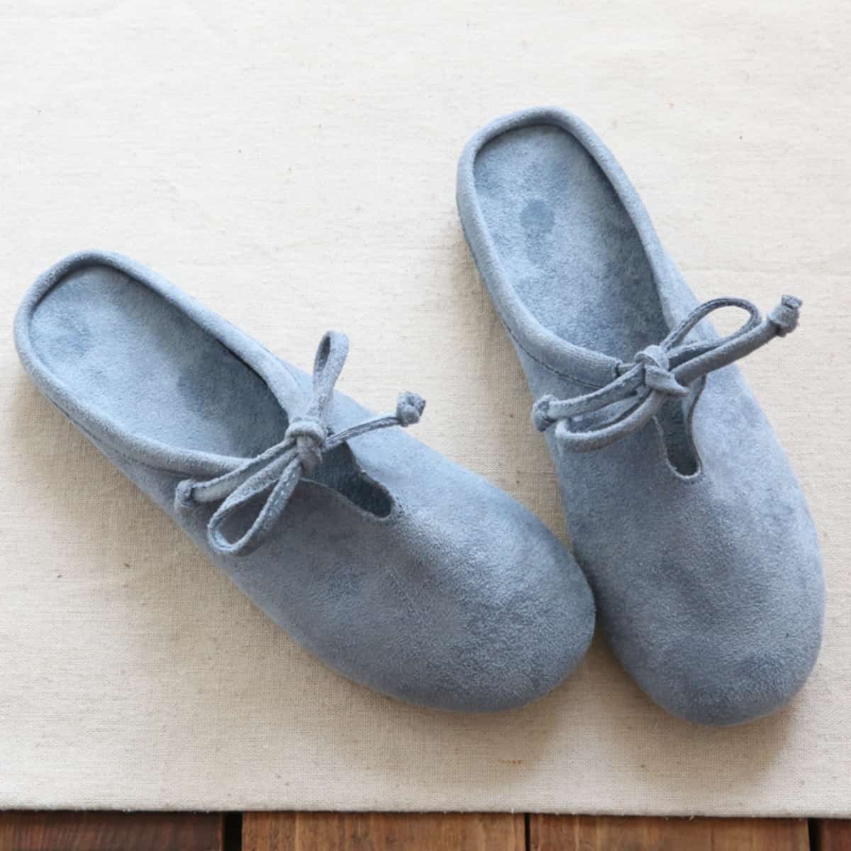 Suede bag head flat bottom half slippers summer handmade comfortable soft sole versatile women's shoes cool slippers
