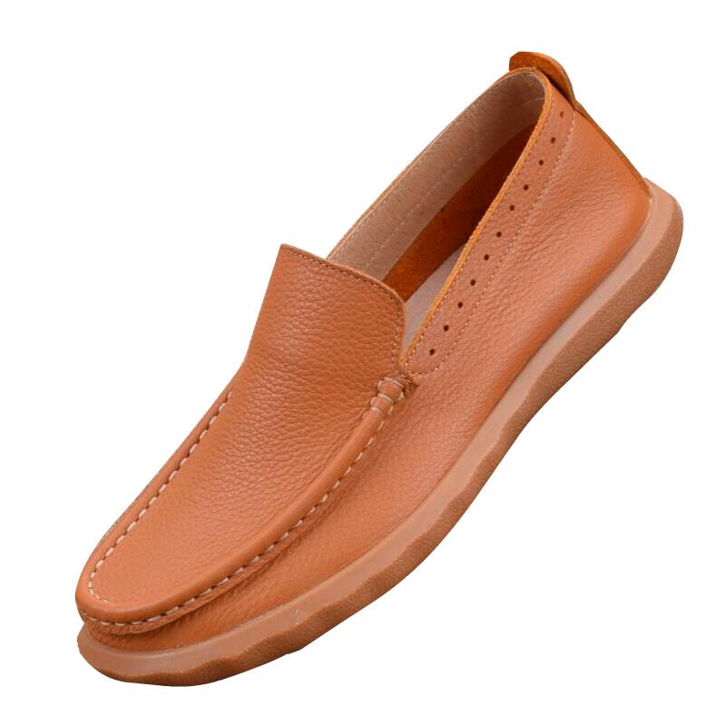 Summer single-layer leather shoes men's genuine leather soft dough beef tendon soft sole breathable driving shoes men's casual men's shoes