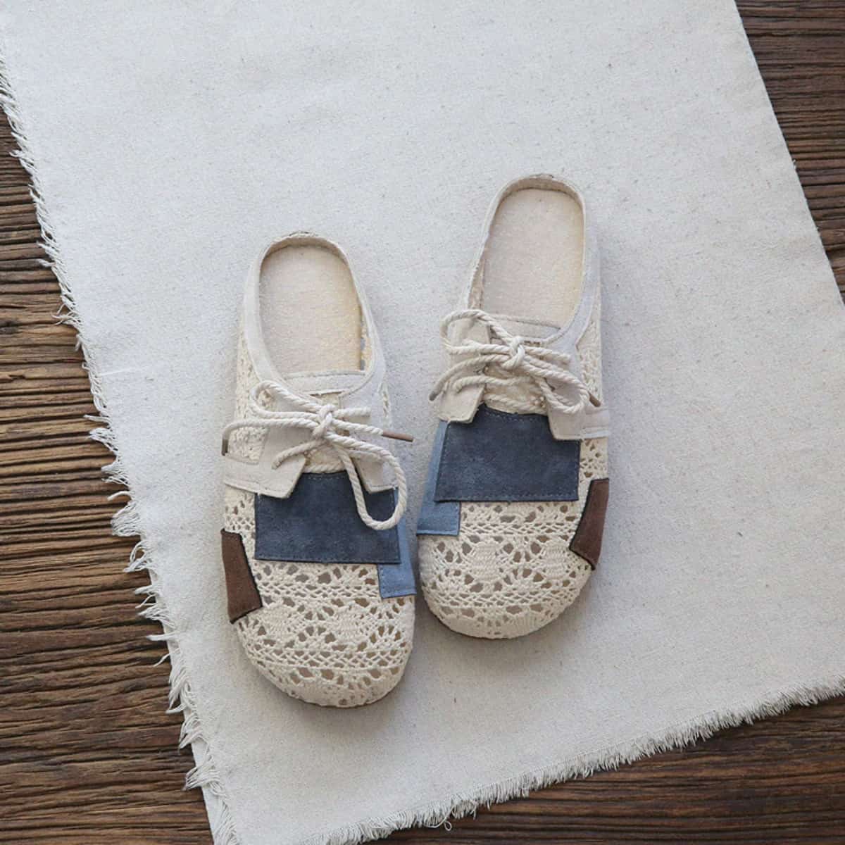 Hollow bag head flat shoes summer new color matching versatile comfortable cool slippers