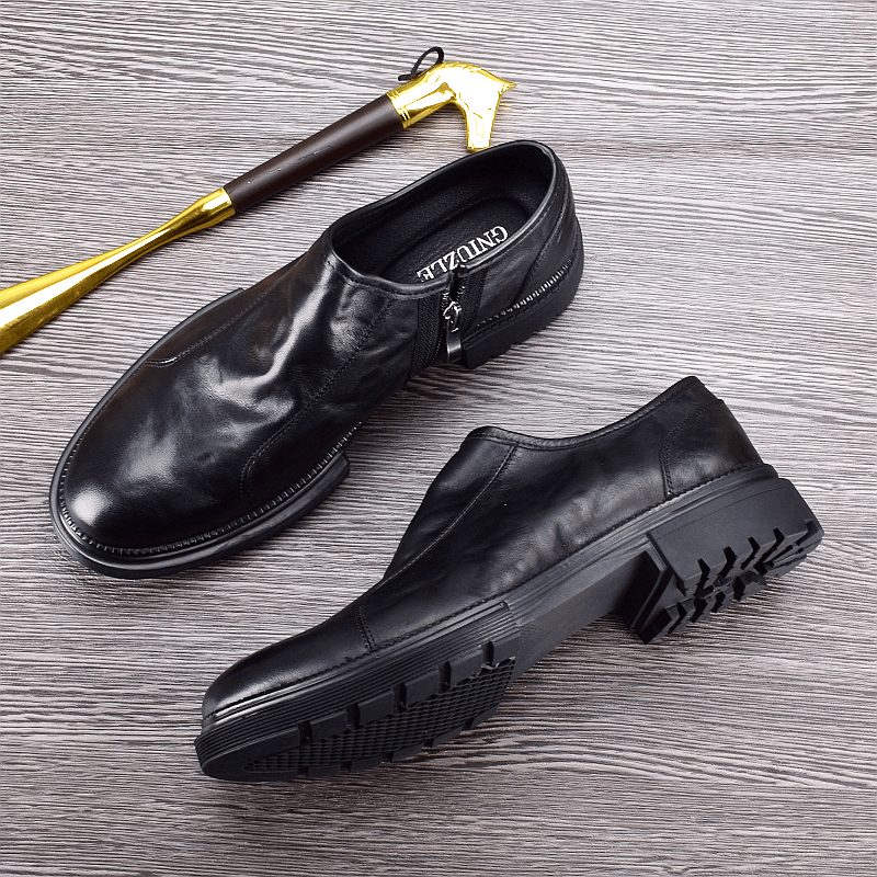 Genuine leather breathable single-layer cowhide business leather shoes men's trend low-top youth casual small leather shoes