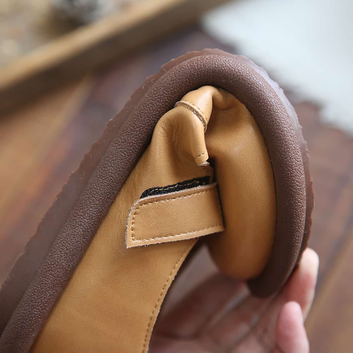 Leather round head shallow mouth flat shoes college comfortable soft sole small leather shoes single shoes women