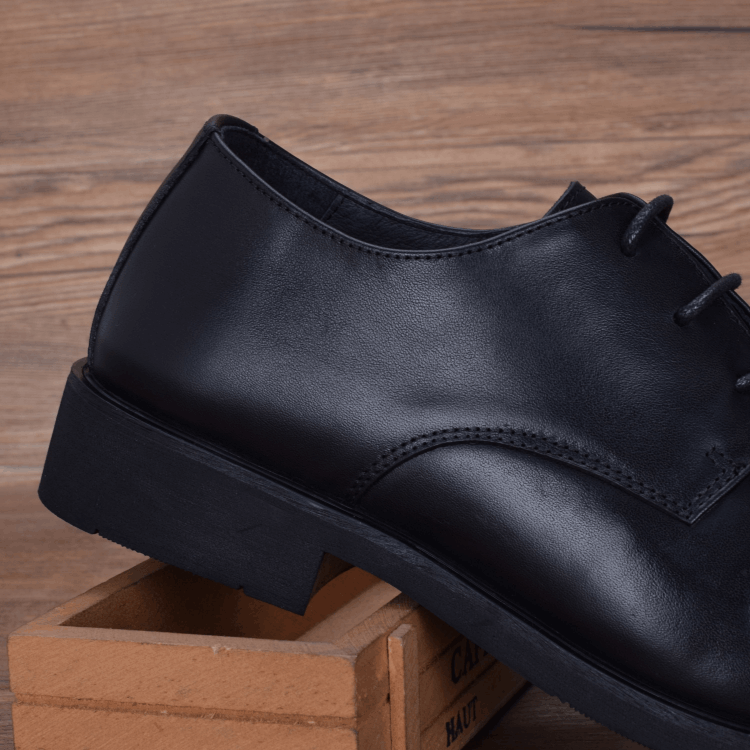 Men's shoes leather lace-up business dress first layer cowhide shoes breathable soft sole work leather shoes men
