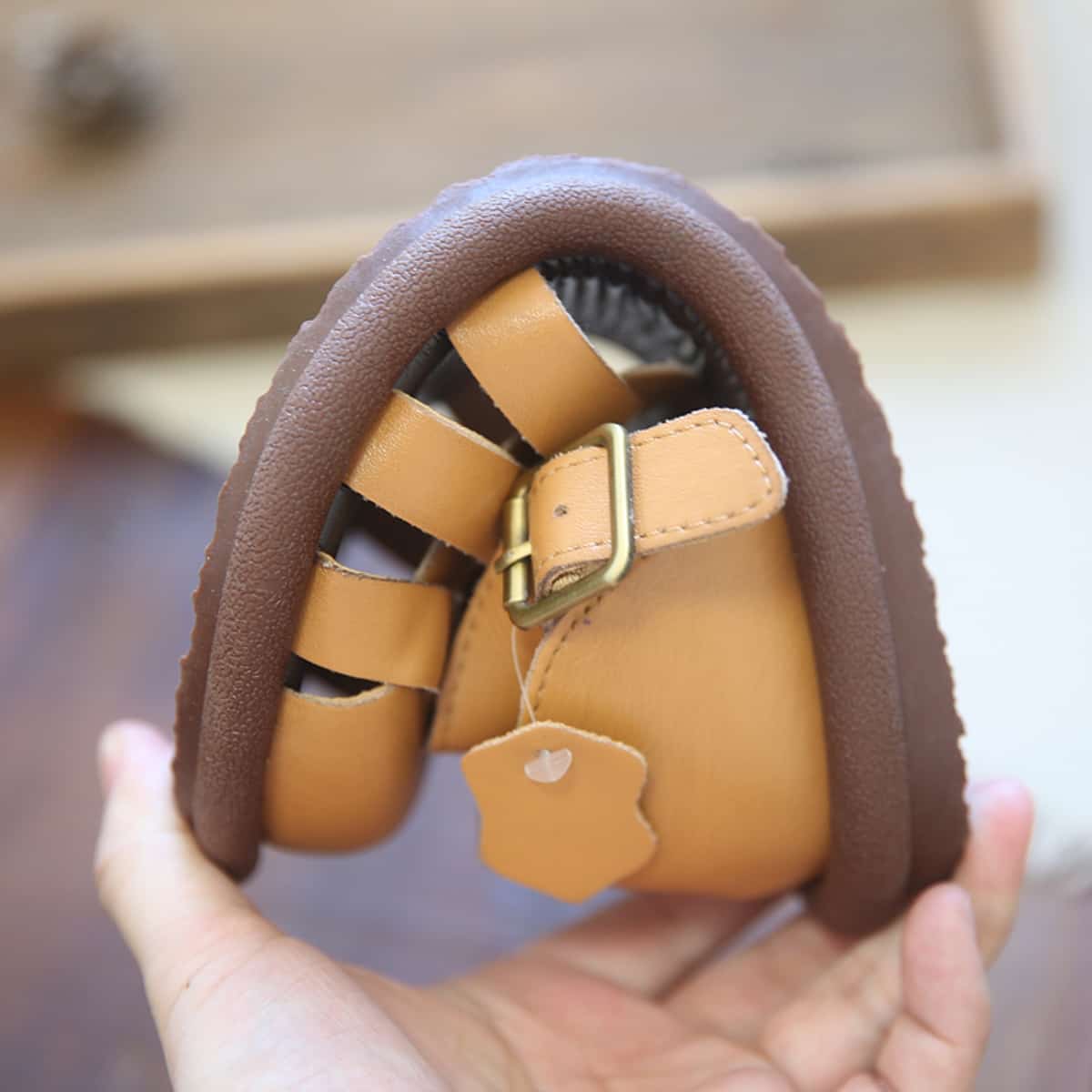 Leather hollowed-out bag head flats summer hand-woven one-word strap black Roman sandals