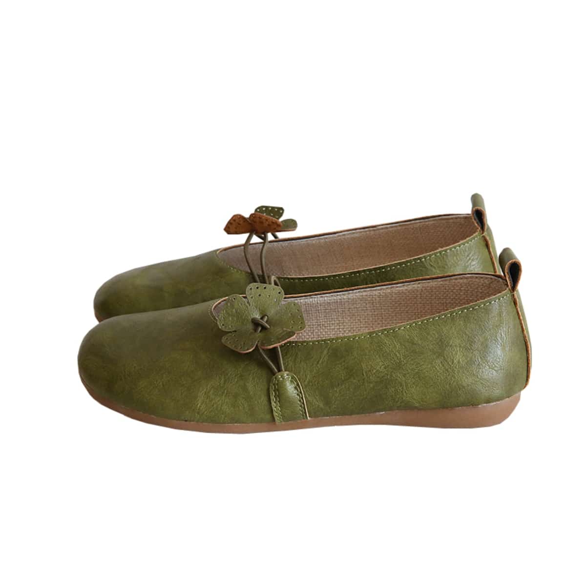 Petal bag head flat shoes cotton and linen handmade comfortable soft sole one foot shallow mouth single shoes