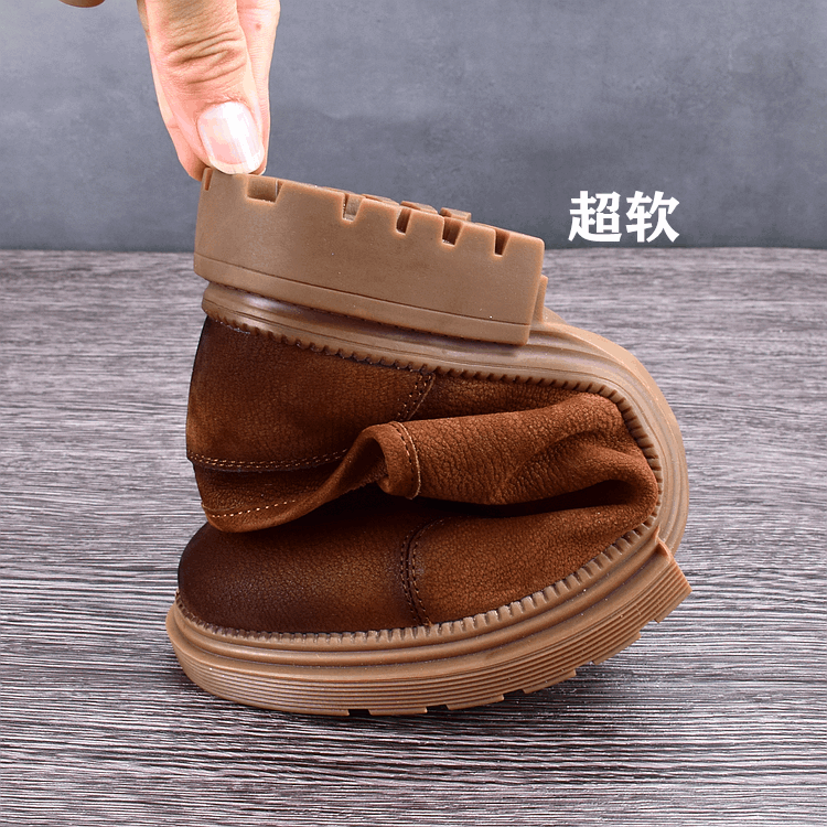 Spring and Autumn Breathable Leather Soft Leather Soft Sole Casual Leather Shoes Zipper Men's Single Shoes