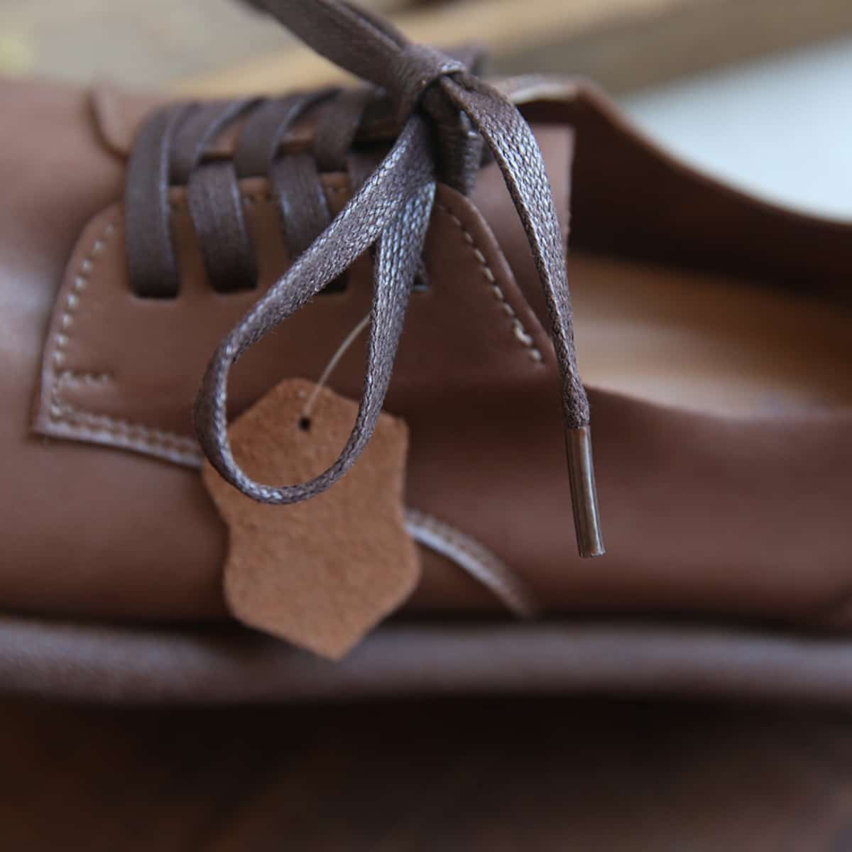 Leather round head lace-up flat shoes comfortable soft surface small leather shoes single shoes women