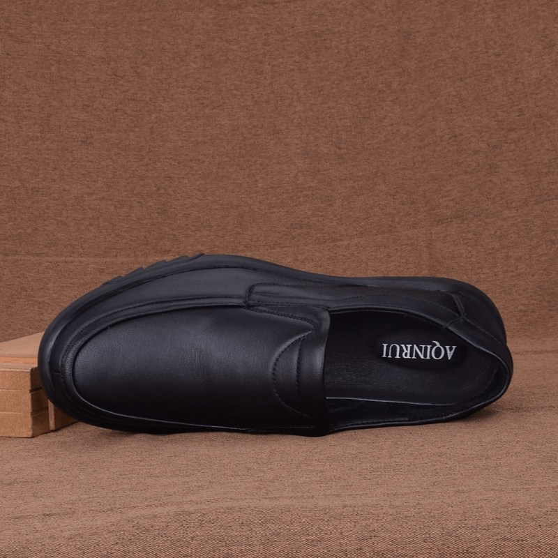 Business leather men's shoes spring and autumn first layer cowhide breathable soft sole non-slip dad shoes men's casual leather shoes soft surfac