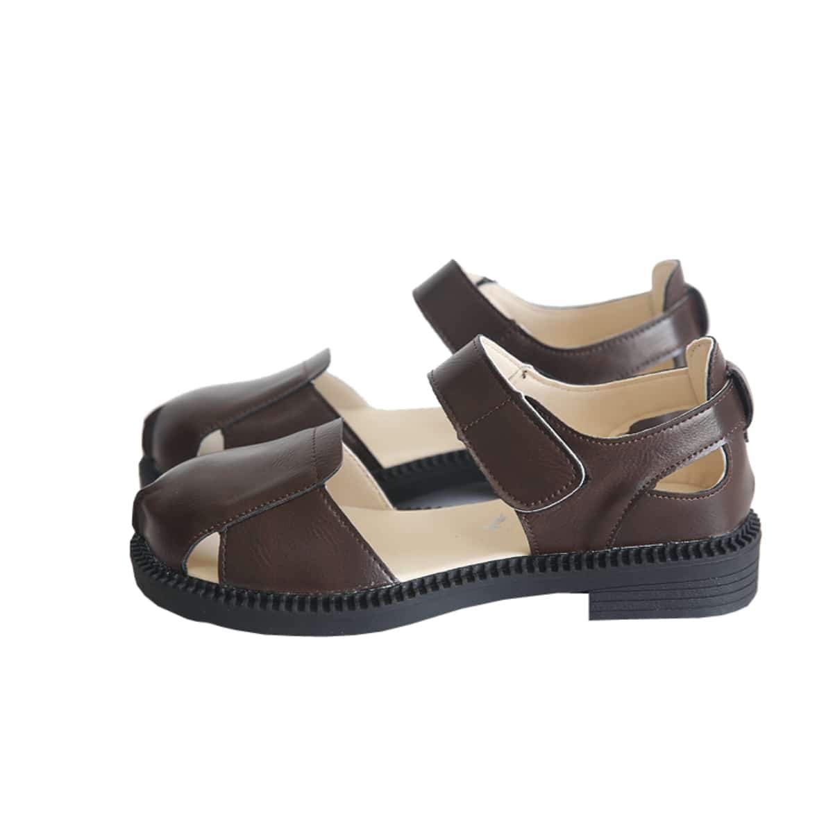 Hollow bag head flat bottom big head shoes summer comfortable versatile word with sandals women