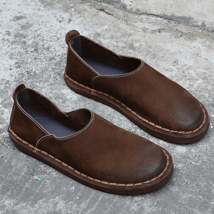 Breathable handmade single-layer comfortable casual leather shoes men's leather versatile soft leather soft sole cowhide lazy shoes