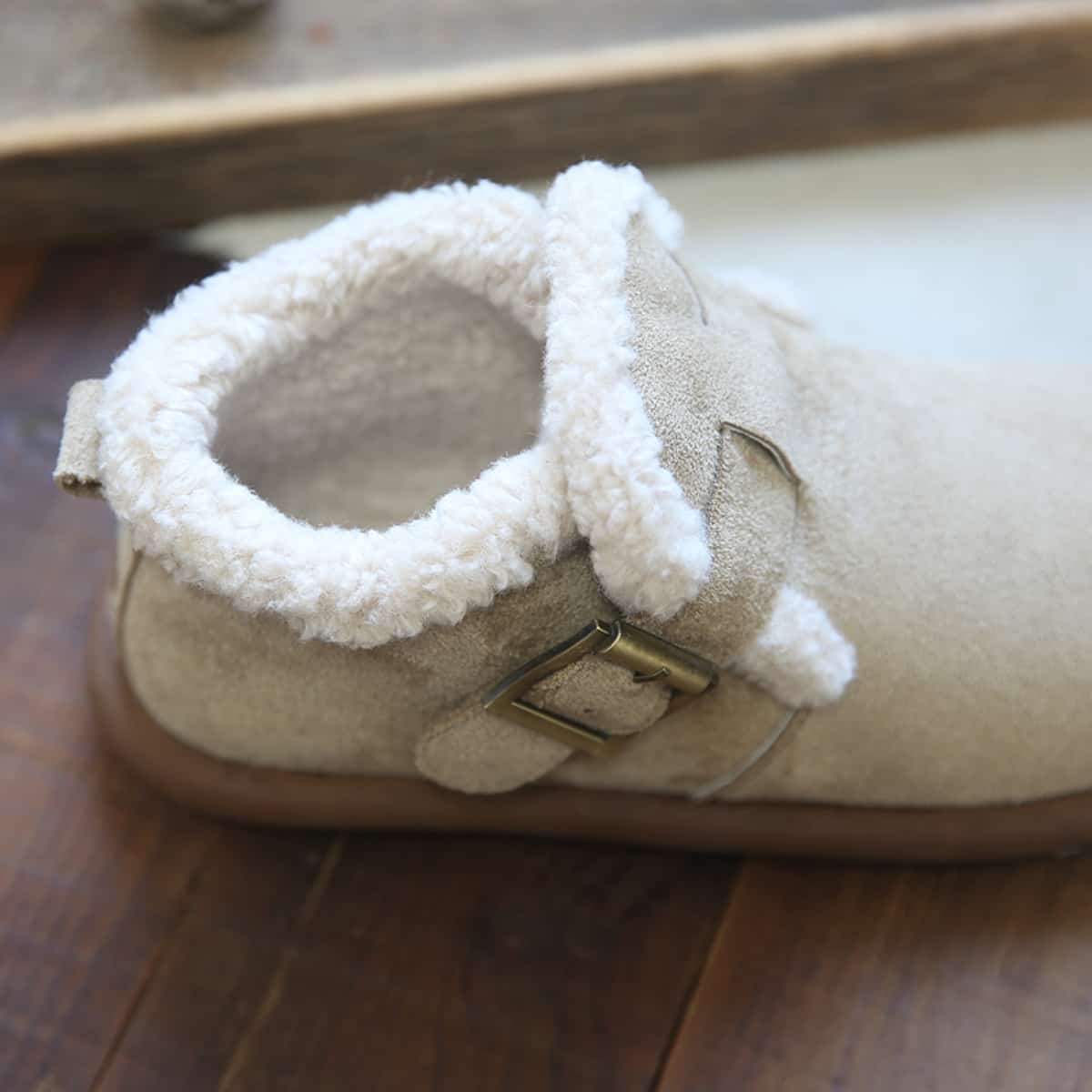 Round head flat bottom short boots winter new imitation lamb wool comfortable snow boots