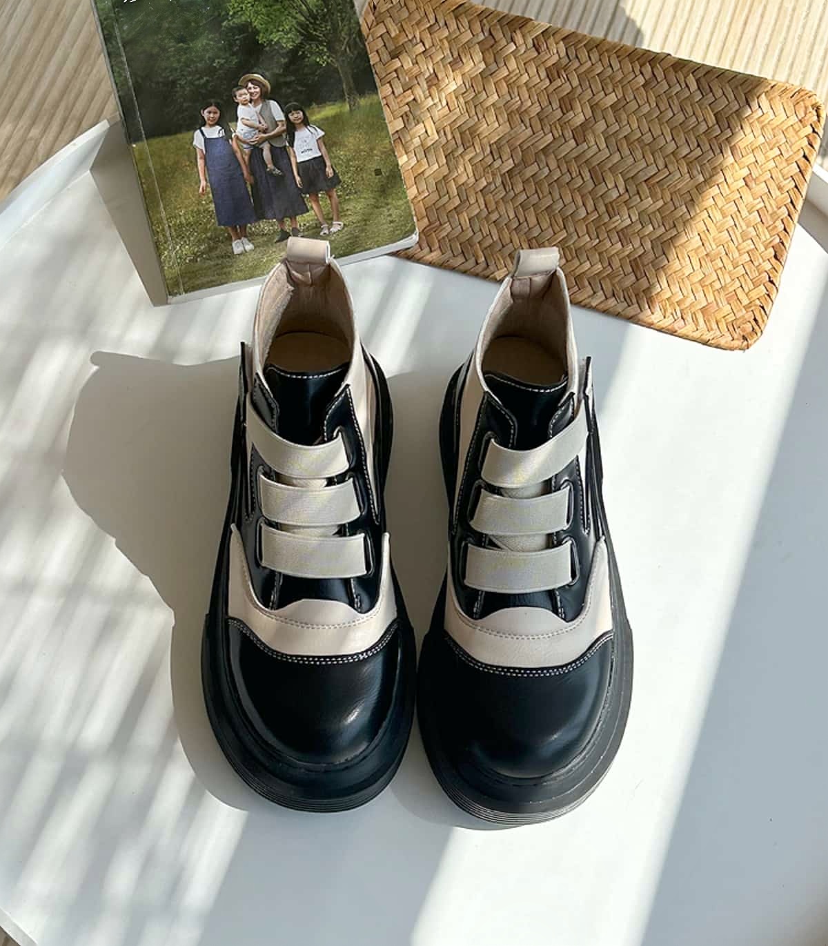 Round head platform big head shoes autumn and winter new personality versatile handsome Martin boots short boots women