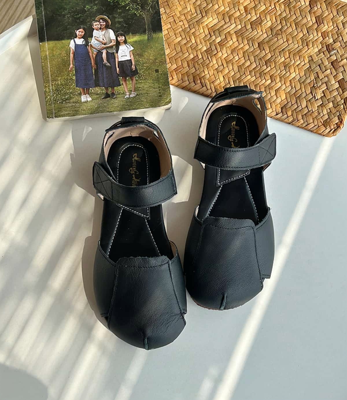 Leather Baotou Sandals Women's Summer Cowhide Versatile Soft Sole Roman Flat Shoes Fashion Shoes