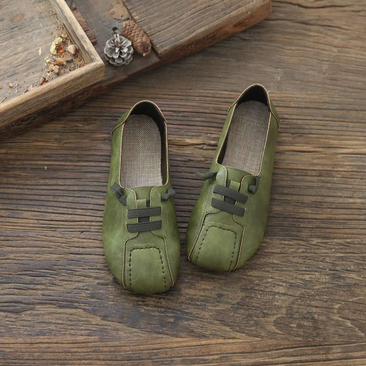 Round head shallow mouth flat shoes new cotton and linen comfortable foot single shoes women's spring and summer