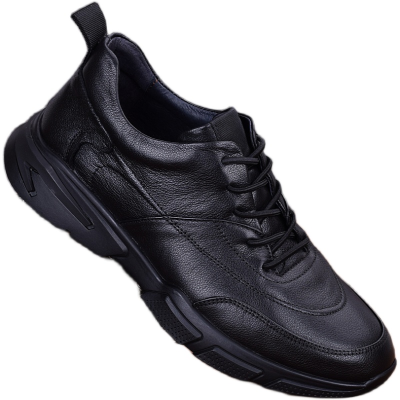 Men's sports shoes genuine leather Korean version trendy outdoor shoes first layer cowhide casual leather shoes men's shoes