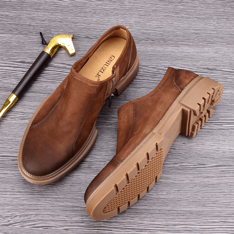 New breathable cowhide men's shoes genuine leather single-layer leather shoes men's one-pedal lazy shoes fashion casual shoes