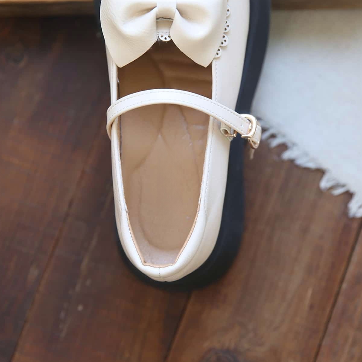 Round head platform big head shoes summer big bow muffin sole with Mary Jane sandals