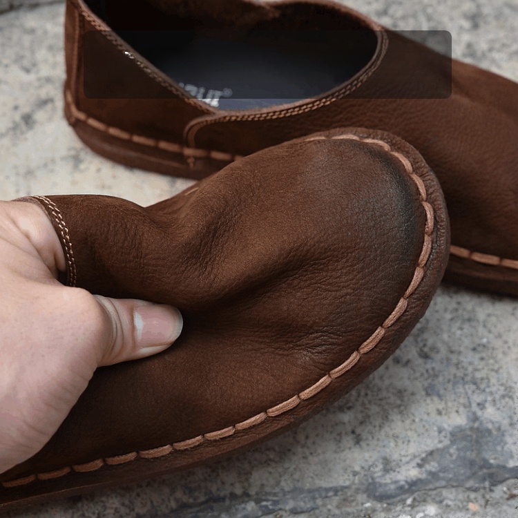 Breathable handmade single-layer comfortable casual leather shoes men's leather versatile soft leather soft sole cowhide lazy shoes