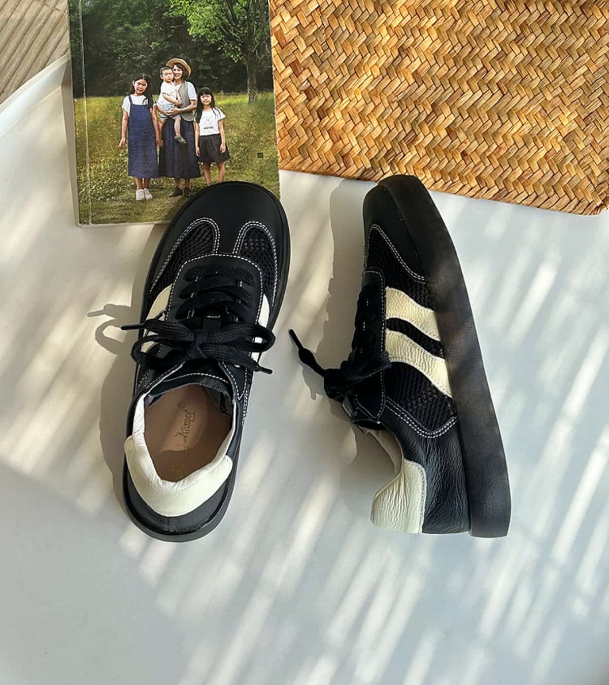 Dexun shoes women's new flat baseplate shoes summer mesh white shoes sports shoes