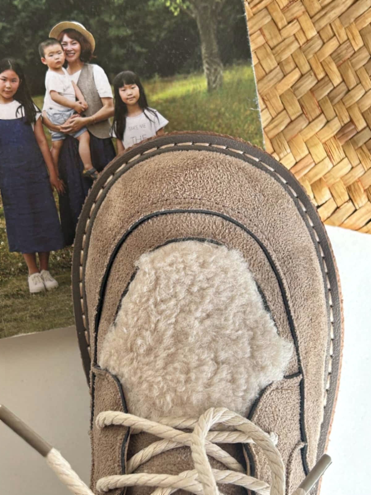 Imitation lamb wool round head strap-up thick-soled short boots winter warm and heightening snow boots