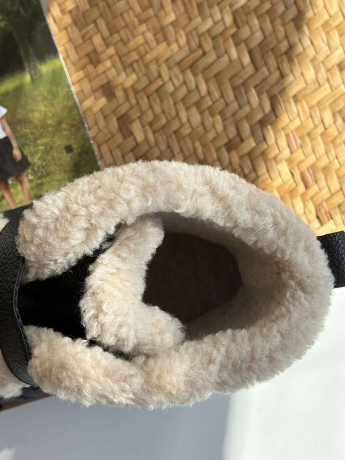 Imitation lamb wool round head flat-bottomed short boots winter Velcro cute warm snow boots