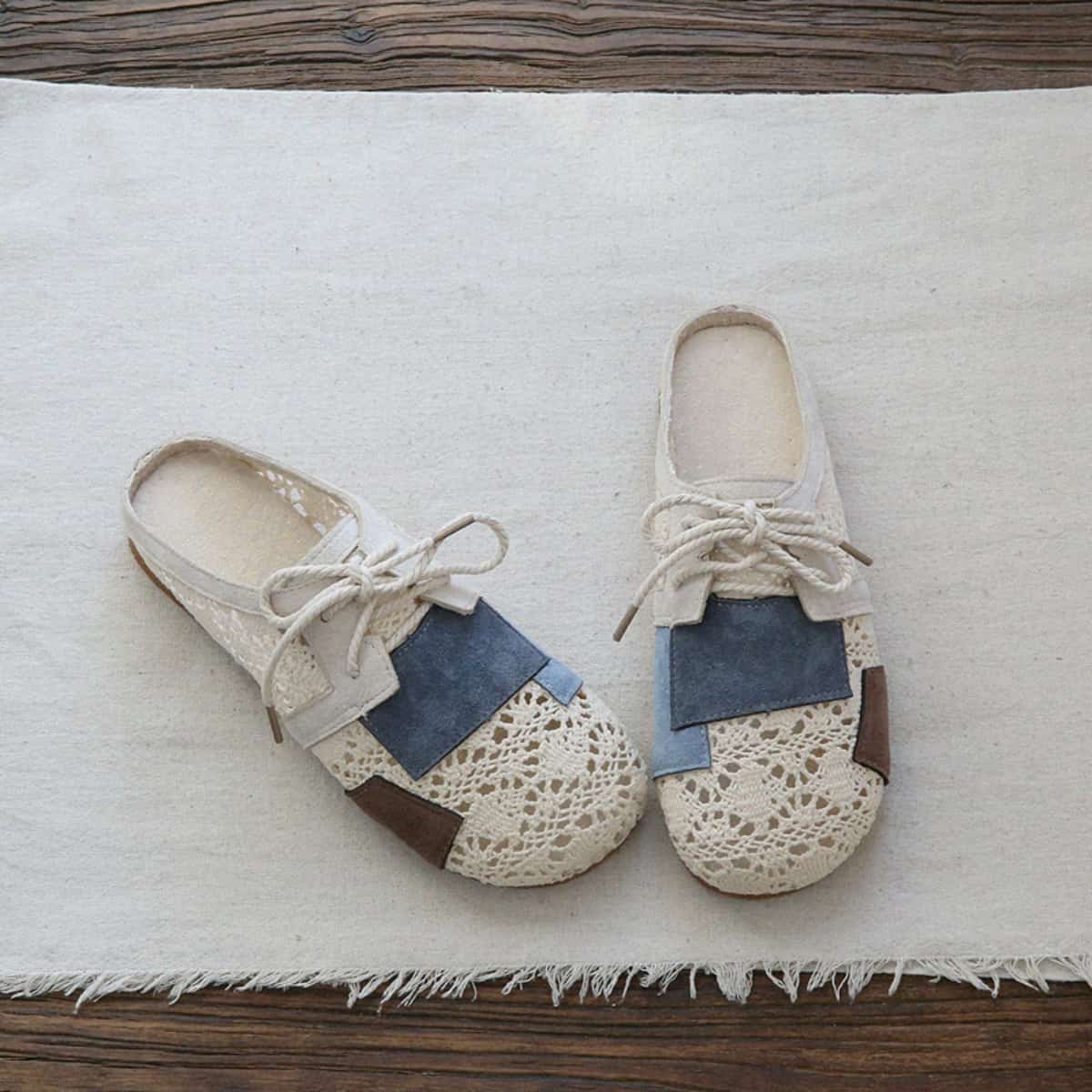 Hollow bag head flat shoes summer new color matching versatile comfortable cool slippers