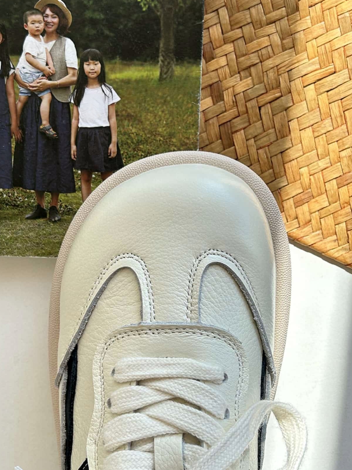 Leather round head strappy flat shoes comfortable soft sole color matching shoes little white shoes autumn