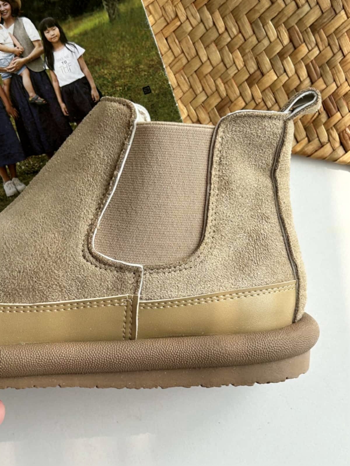 Suede Round Head Flat Boots Autumn and Winter Fashion Versatile Low Heel  Boots Short Boots