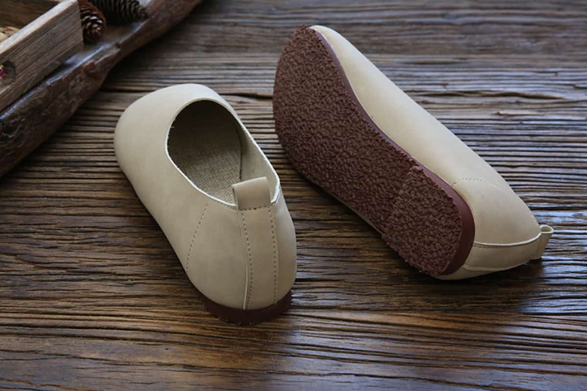 Round head flats summer handmade comfortable versatile one foot single shoes grandma shoes women
