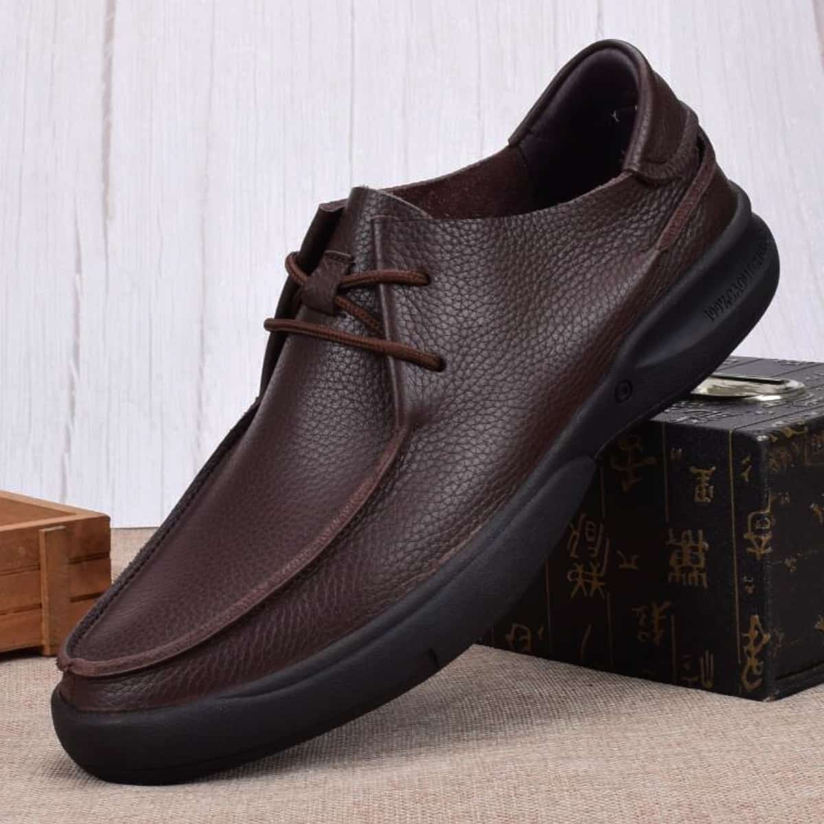 Single layer leather shoes breathable soft surface leather business casual leather shoes men's genuine leather first layer cowhide large size sof