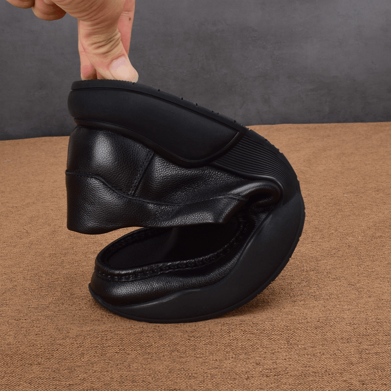 Breathable spring men's casual leather shoes genuine leather first layer cowhide shock absorption one-pedal loafers