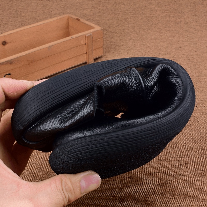 Leather men's shoes first layer cowhide lace-up versatile business casual leather shoes men's breathable soft-soled Doudou shoes