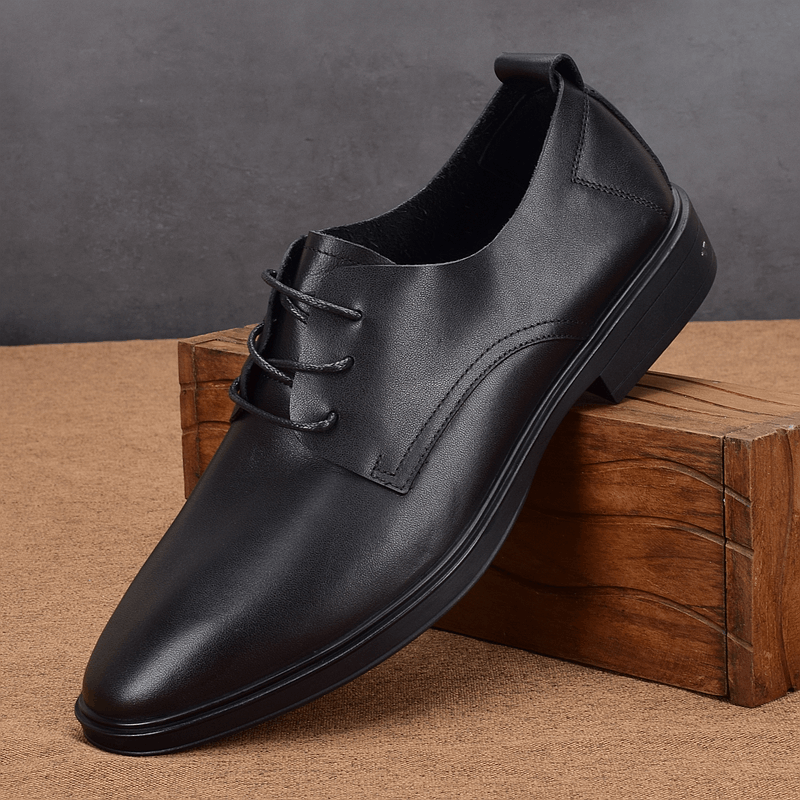 Business casual shoes men's leather soft leather soft sole breathable lace-up light men's single-layer cowhide formal men's shoes