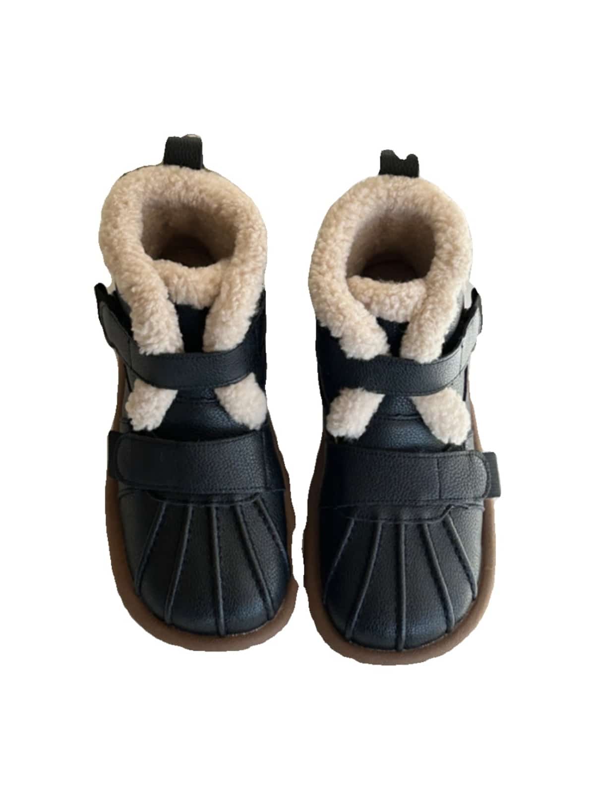 Imitation lamb wool round head flat-bottomed short boots winter beige cute soft-soled snow boots