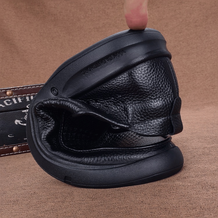 Summer breathable men's hole shoes genuine leather hollow leather shoes business soft sole lightweight large size shoes 4546