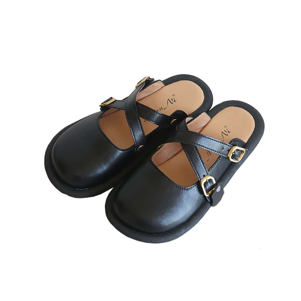 Leather bag head flat big head shoes summer cross belt comfortable cool slippers