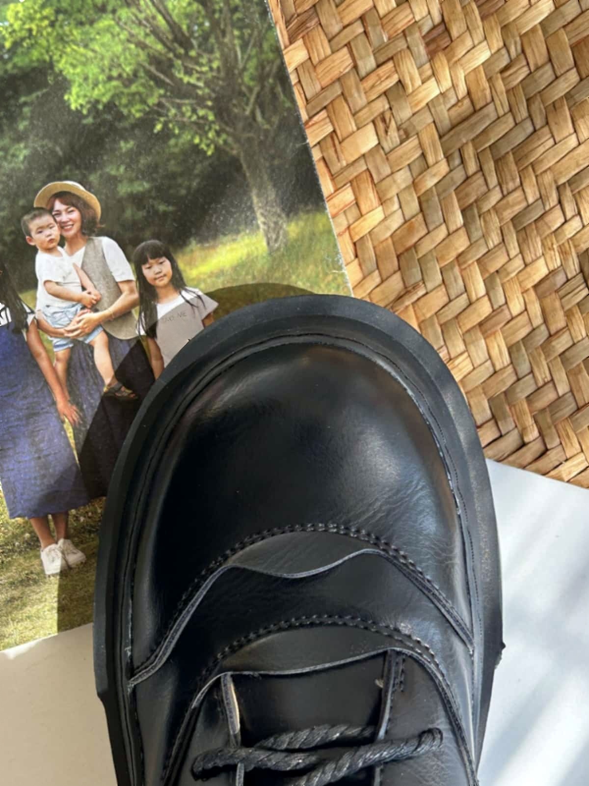 Round head lace-up thick-soled big-head Martin boots autumn black versatile short boots women