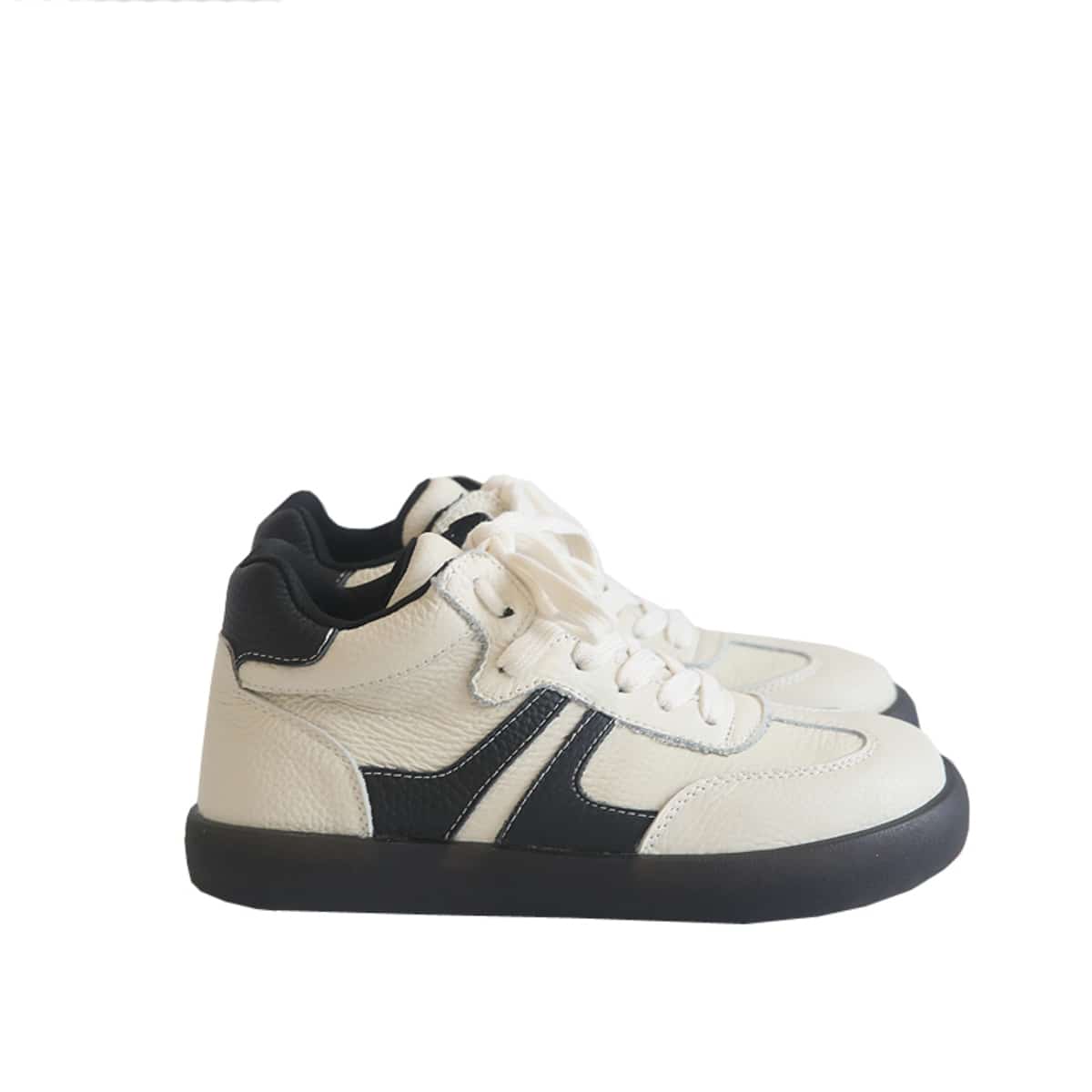 Round head lace-up flat shoes autumn and winter new high-top sports comfortable versatile board shoes women