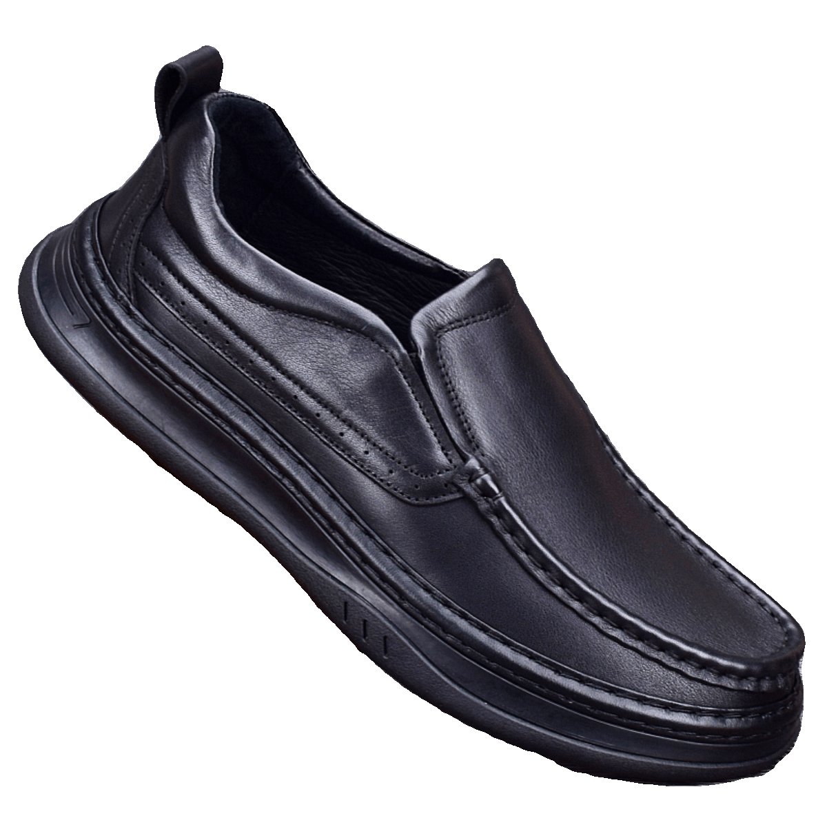 Spring and Autumn Men's Leather Shoes Genuine Leather First Layer Cowhide Thick-soled Wear-resistant Business Wide Foot Shoes Sleeve Lazy Shoes