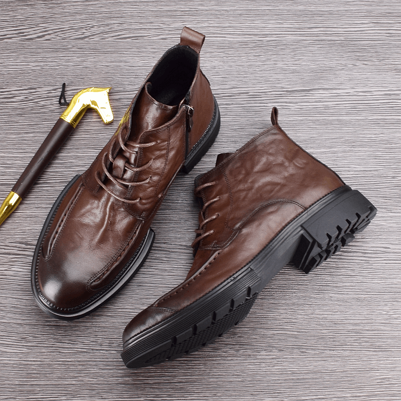 First layer cowhide Martin boots men's leather breathable boots business high-top leather shoes fashion men's boots