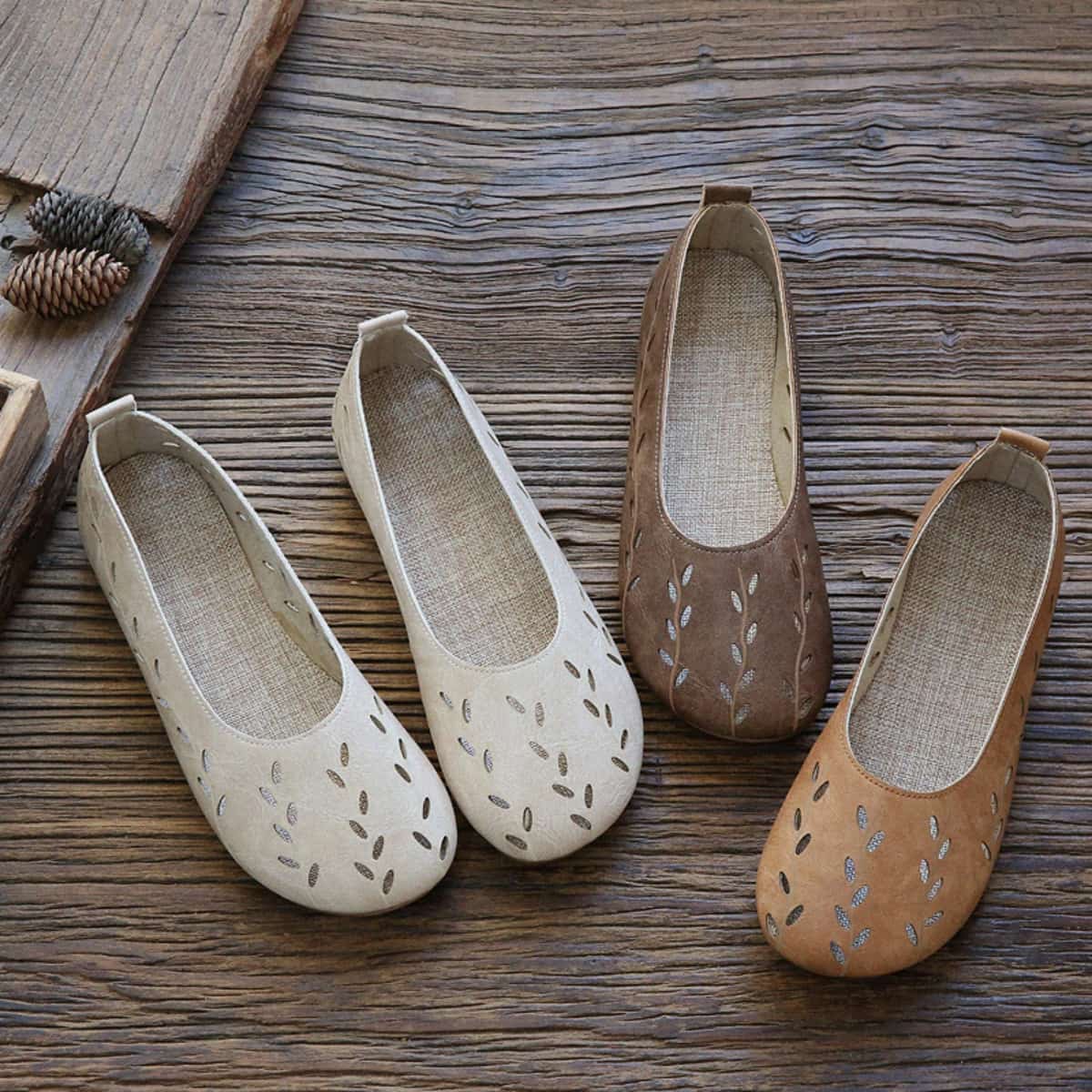 Hollow bag head flat shoes summer cotton and linen breathable and comfortable shallow mouth single shoes women