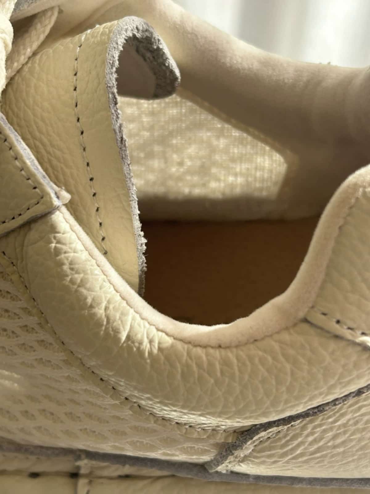 Leather round head lace-up shoes summer breathable mesh shoes handmade cowhide thick-soled big head shoes