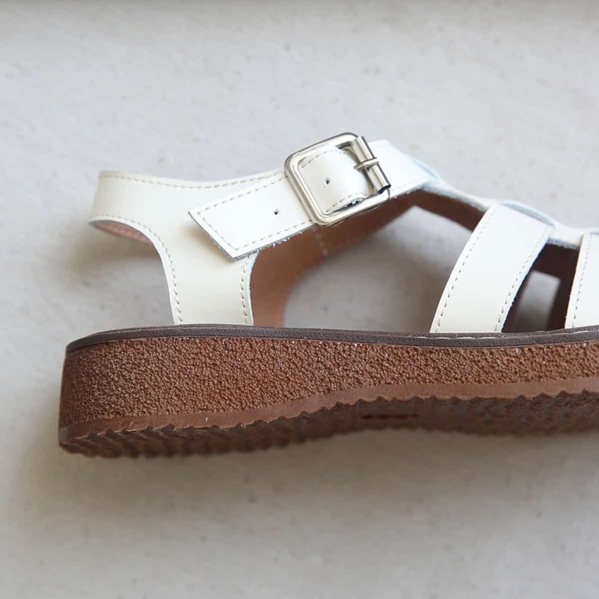 Leather hollow bag head platform big head shoes summer middle heel Roman sandals