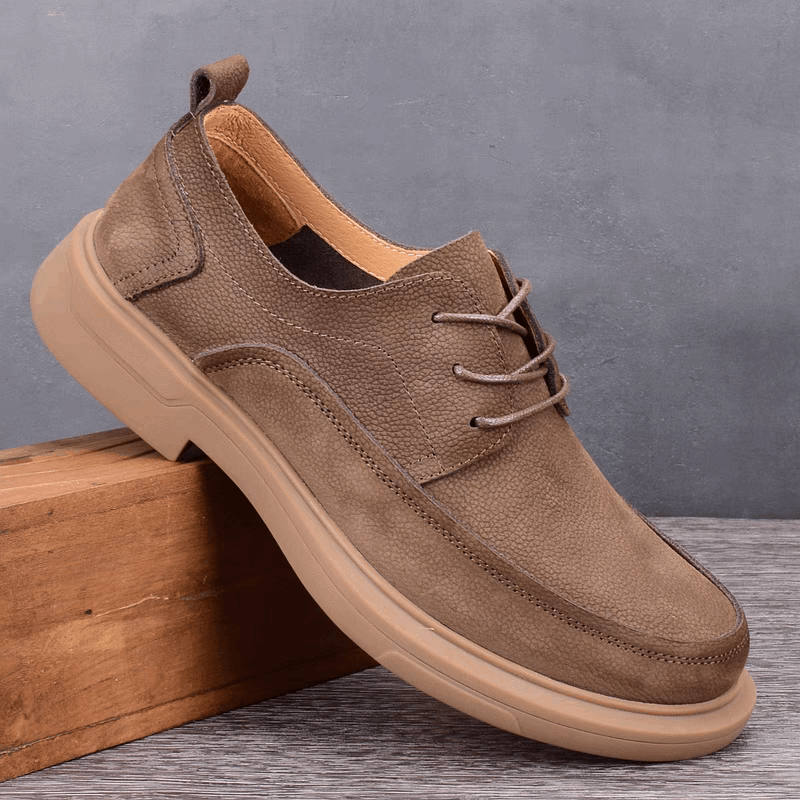 Men's leather shoes leather soft sole non-slip thick sole shock absorption casual one-pedal men's shoes driving lazy shoes