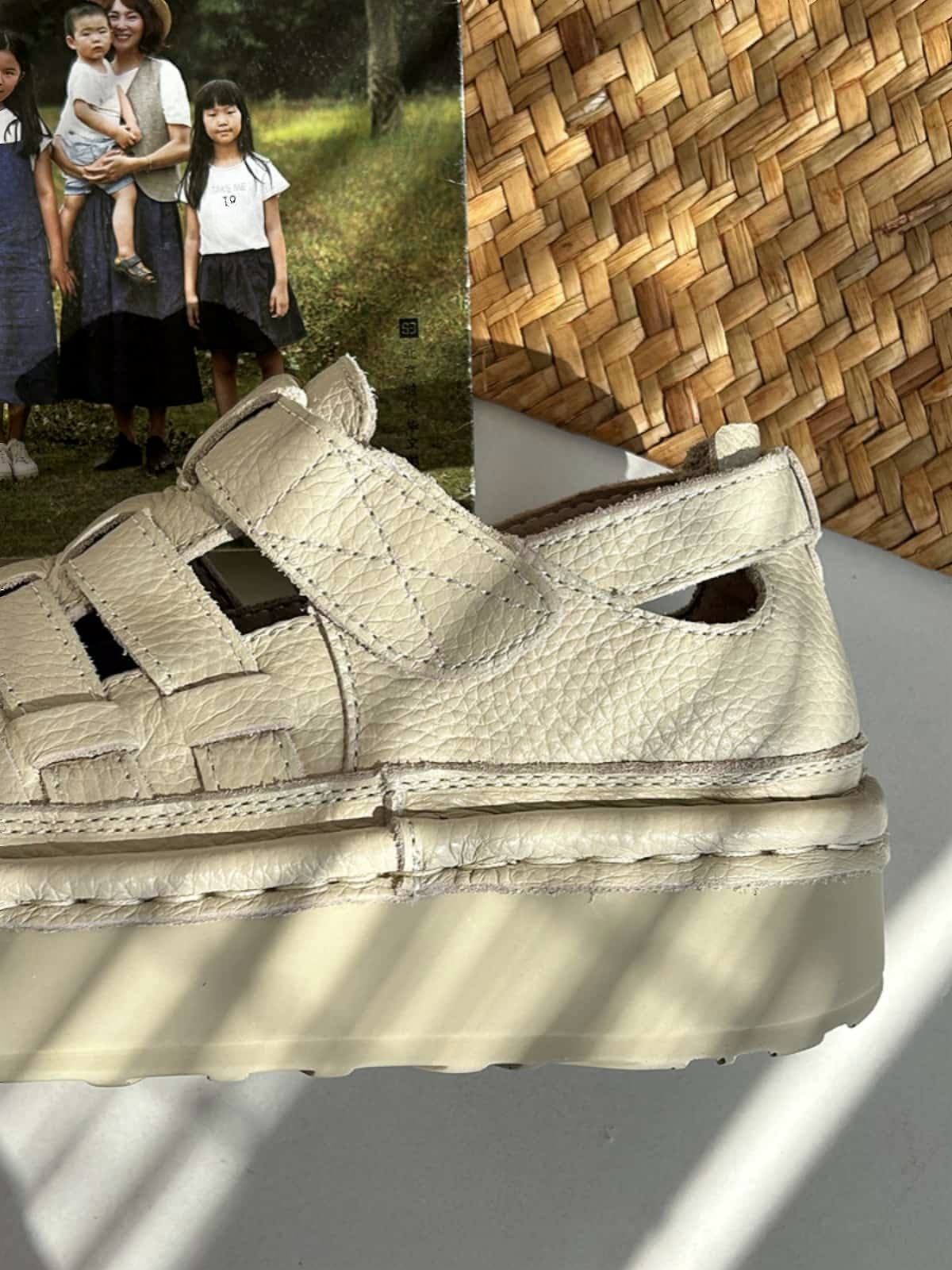 Leather summer new Roman women's shoes perforated hollow breathable thick-soled big head shoes bag head sandals women