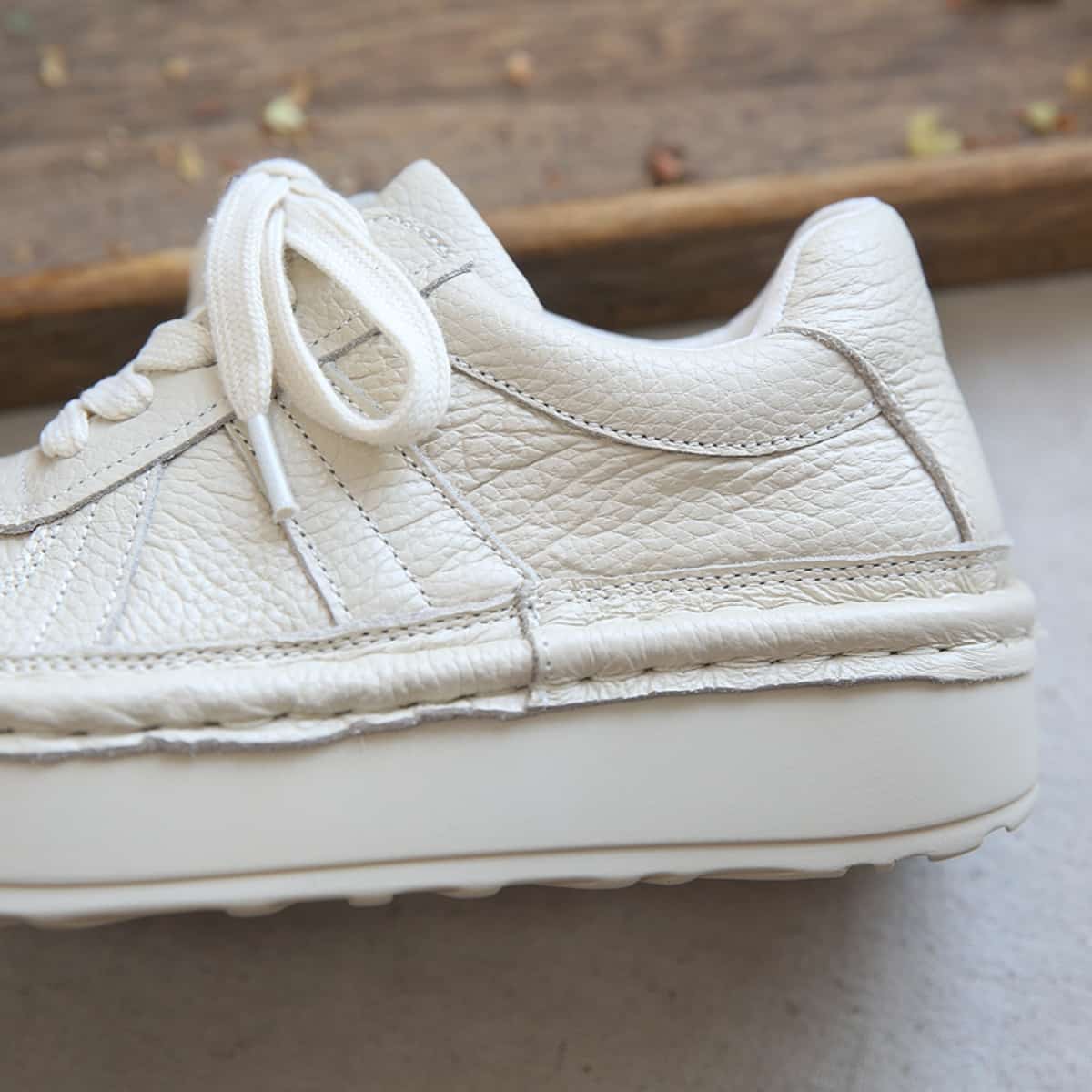 Leather round head lace-up platform big head shoes fashion muffin sole single shoes women