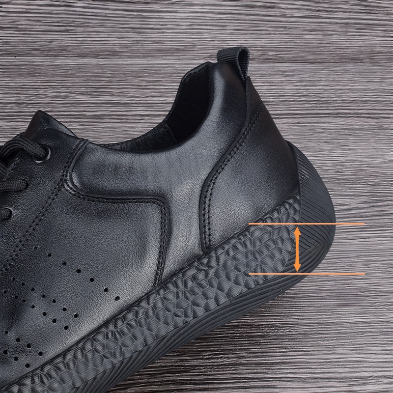 Leather Ultra-light and wear-resistant solid-soled outdoor sports shoes, black soft-soled casual leather shoes, men's full cowhide